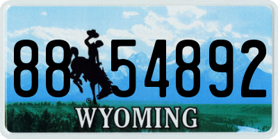 WY license plate 8854892