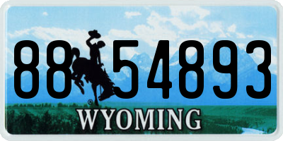 WY license plate 8854893
