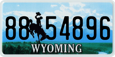 WY license plate 8854896