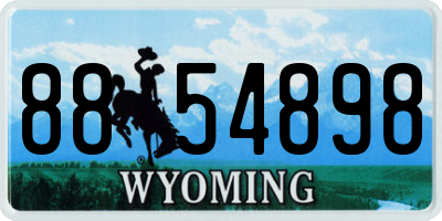 WY license plate 8854898