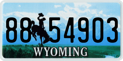 WY license plate 8854903