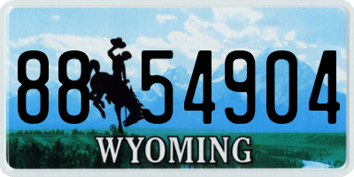 WY license plate 8854904