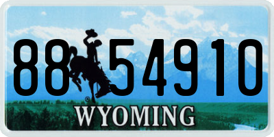 WY license plate 8854910