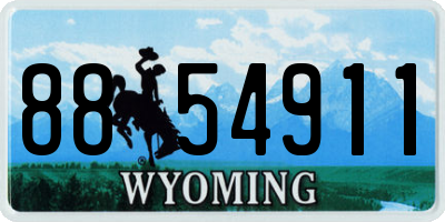 WY license plate 8854911