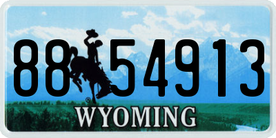 WY license plate 8854913
