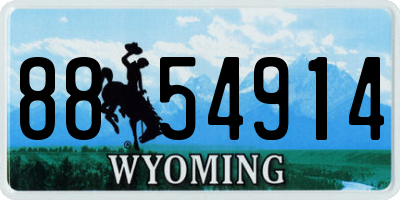 WY license plate 8854914