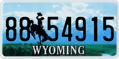 WY license plate 8854915