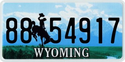 WY license plate 8854917