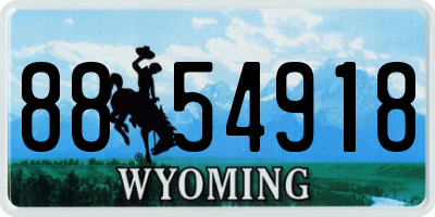 WY license plate 8854918