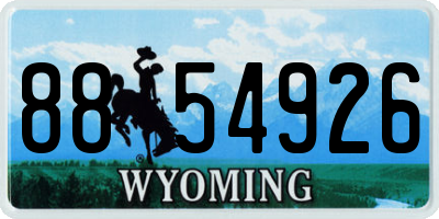 WY license plate 8854926