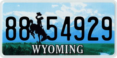 WY license plate 8854929