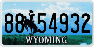 WY license plate 8854932