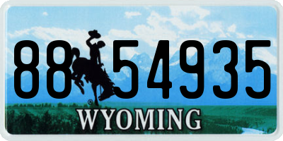 WY license plate 8854935