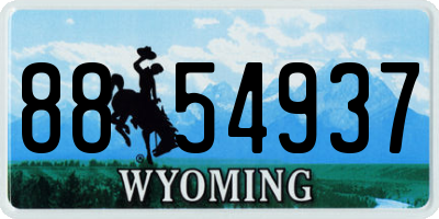 WY license plate 8854937