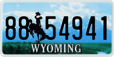 WY license plate 8854941