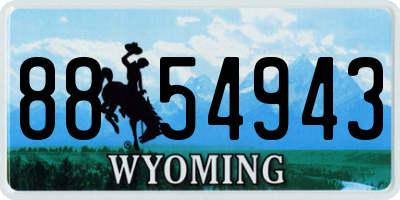 WY license plate 8854943