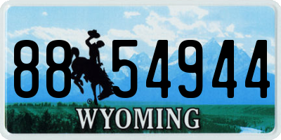 WY license plate 8854944