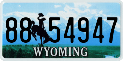 WY license plate 8854947