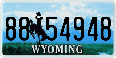WY license plate 8854948