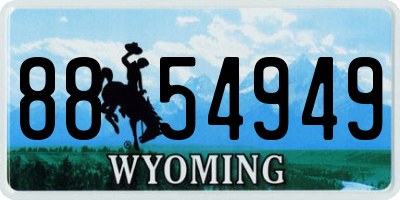 WY license plate 8854949