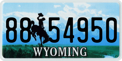 WY license plate 8854950