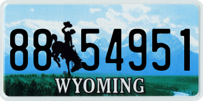 WY license plate 8854951