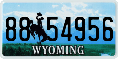 WY license plate 8854956