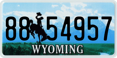 WY license plate 8854957