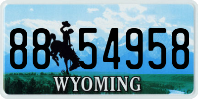 WY license plate 8854958