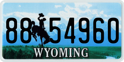 WY license plate 8854960