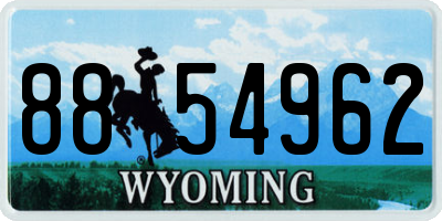 WY license plate 8854962