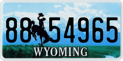 WY license plate 8854965