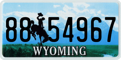 WY license plate 8854967