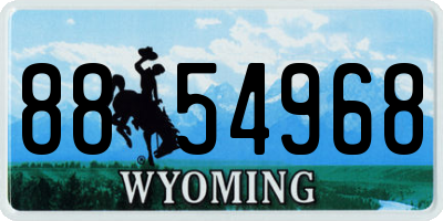 WY license plate 8854968