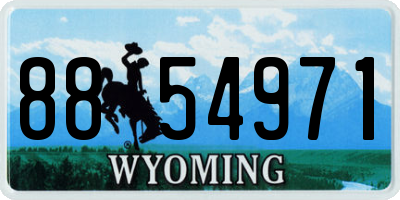 WY license plate 8854971