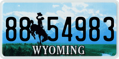 WY license plate 8854983