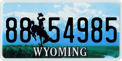 WY license plate 8854985