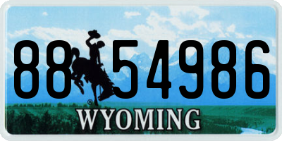WY license plate 8854986
