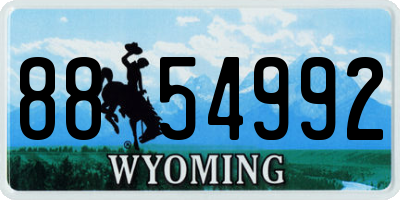 WY license plate 8854992