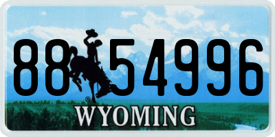 WY license plate 8854996