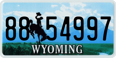 WY license plate 8854997