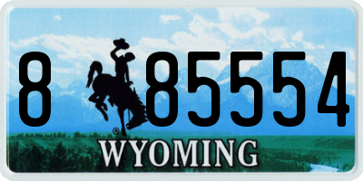WY license plate 885554