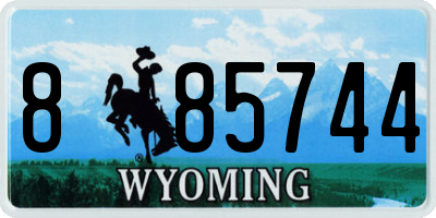 WY license plate 885744