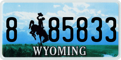WY license plate 885833
