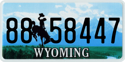 WY license plate 8858447