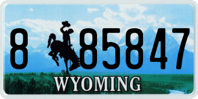 WY license plate 885847