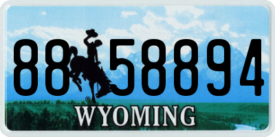 WY license plate 8858894