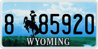 WY license plate 885920