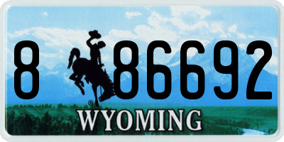 WY license plate 886692