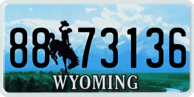 WY license plate 8873136